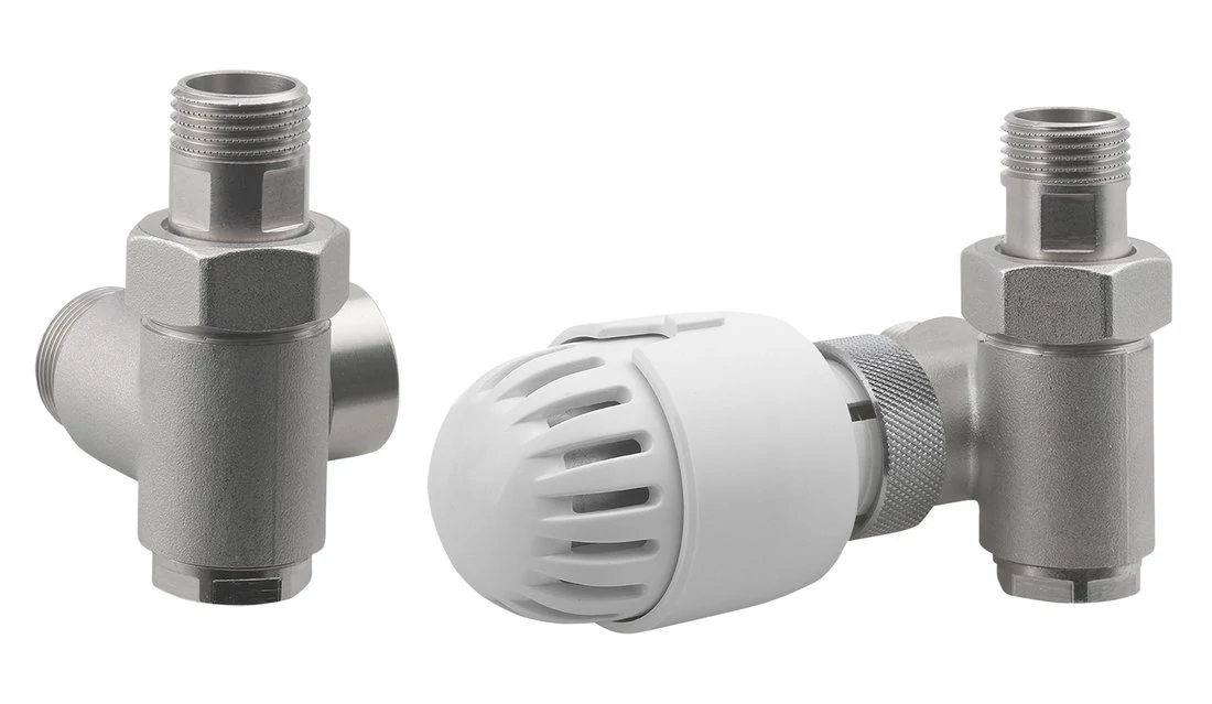 Aqualine ECO COMBI csatlakozókészlet termosztáttal, jobbos, nikkel/fehér