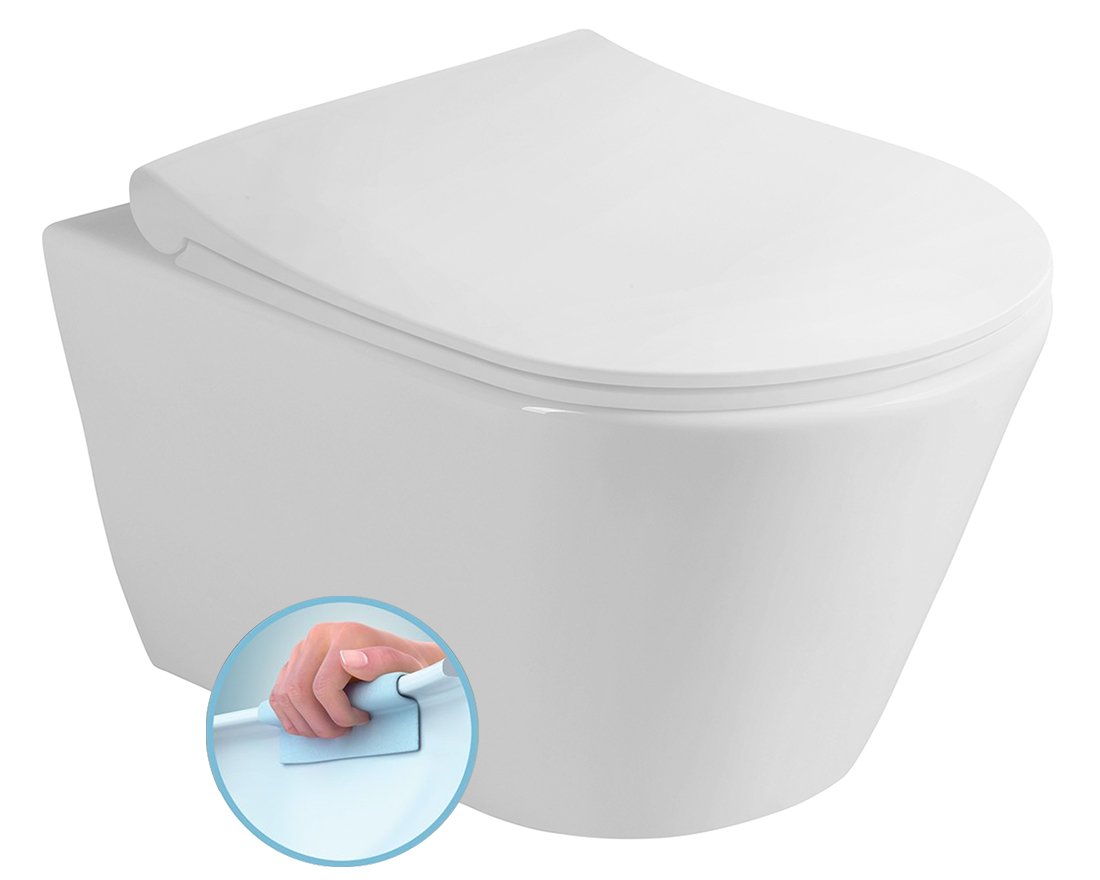 Sapho AVVA RIMLESS fali WC, 56x37cm, mélyöblítés, WC-ülőke nélkül