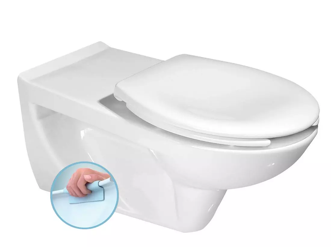 Sapho SENIOR Fali WC mozgáskorlátozottak, CLEAN ON, 37x73cm, WC-ülőke nélkül