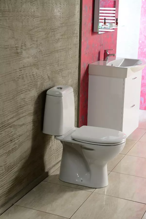 Aqualine RIGA monoblokkos WC, hátsó kifolyású, króm duál gombos öblítőmechanika, WC-ülőke nélkül