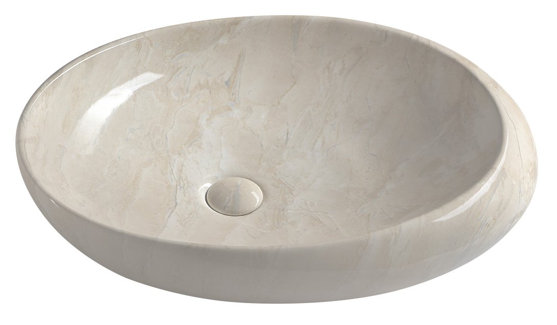 Sapho Dalma kerámiamosdó, 68x44x16,5cm, bézs márvány