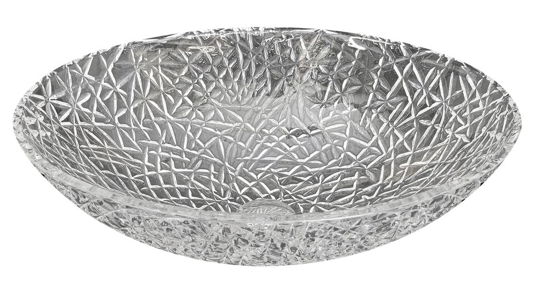 Beuty Purus gravírozott üvegmosdó, 50x15,5x36 cm, transzparent üveg