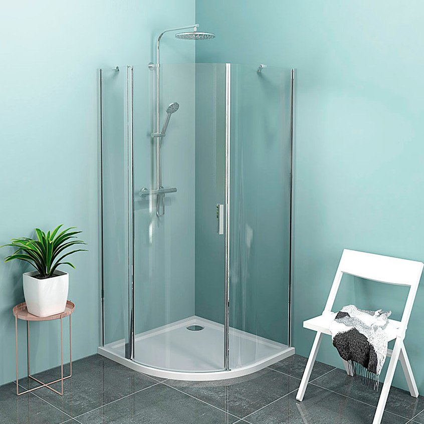 Sapho Polysan Zoom Line íves zuhanykabin, balos, 900x900mm, transzparent, króm (6mm) 190 cm magas