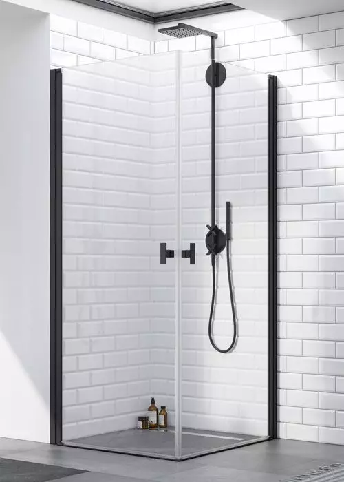 Radaway Nes Black KDD I 80x80 szögletes zuhanykabin