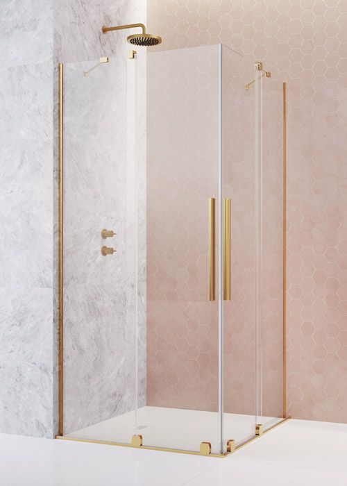 Radaway Furo Gold KDD 80x80 szögletes arany színű zuhanykabin