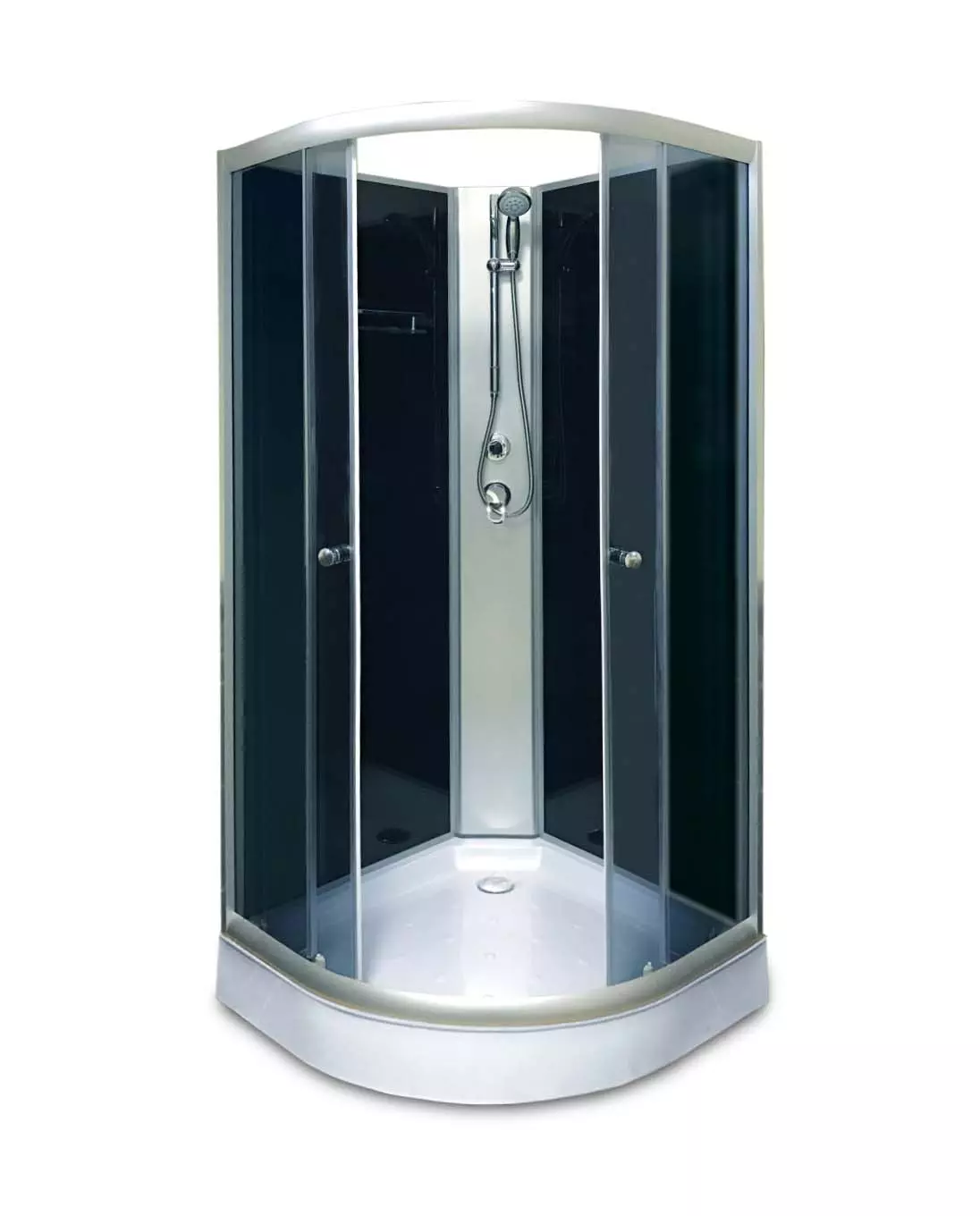 Aqualife Opal 508 C Fekete 80x80x195 cm Tető nélküli hátfalas zuhanykabin