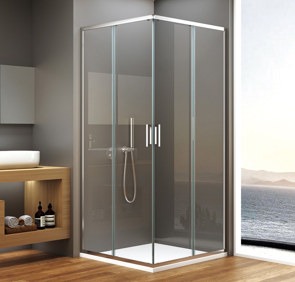 BRUCKNER BORG szögletes zuhanykabin, 800x800x1950mm, transzparent üveg