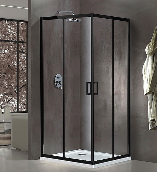 Aqualife EAB-002 80x80 Szögletes fekete zuhanykabin