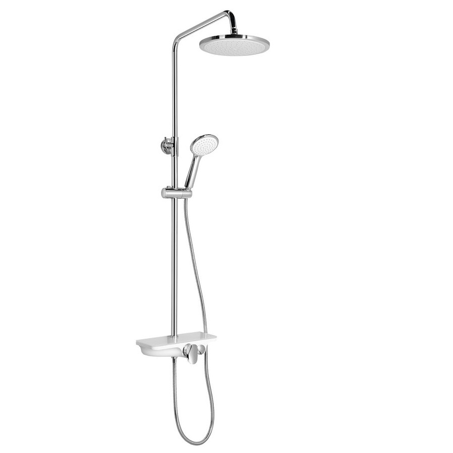 Aqualine Marco zuhanyoszlop zuhanyszettel, csapteleppel, mag.: 800-1150 mm, króm